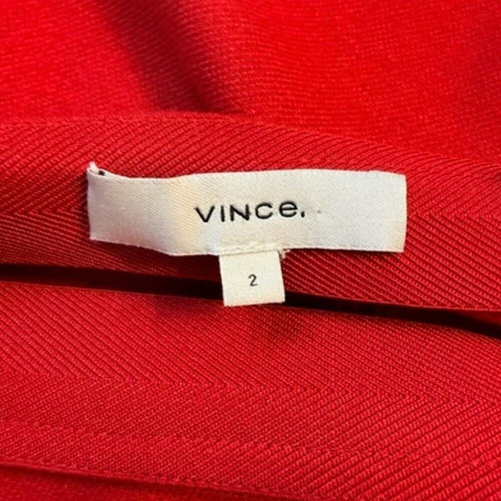 Vince Red Asymmetrical Drape Skirt Size 2 Wool Blend Crimson - Picture 6 of 11